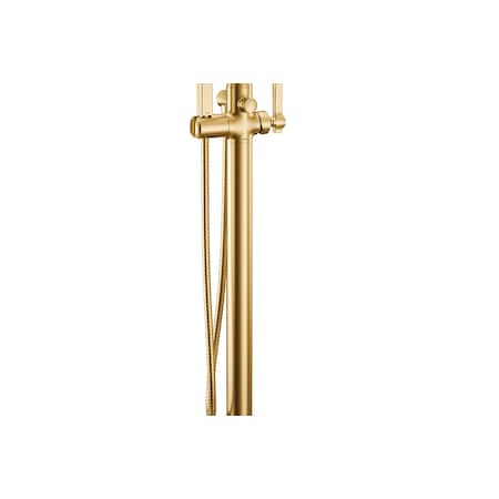 Moen One-Handle Tub Filler Includes Hand Shower Brushed Gold S931BG